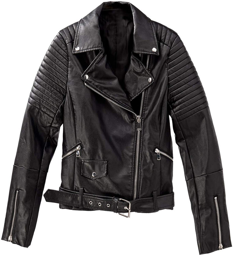 Love Bites Faux Leather Moto Jacket- Black