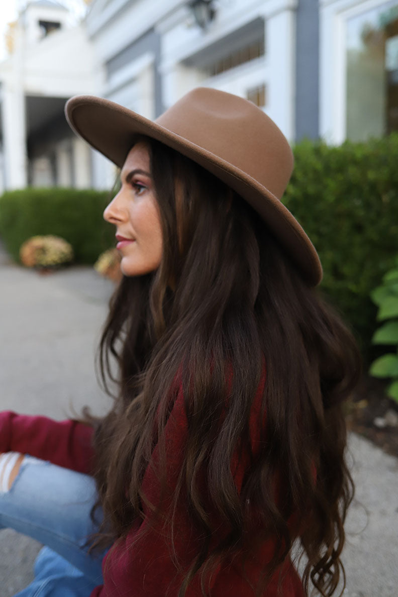 The Devon Wool Panama Hat With Braided Accent-  Pecan