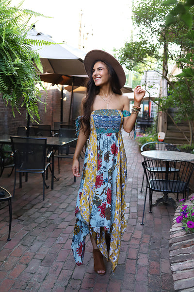 bohemian gypsy style dresses Heart Mixed Floral Patterned Boho Maxi Dress 15 Black short dress inspired prints in soft bridgerton accessories My Actual Bust is:38