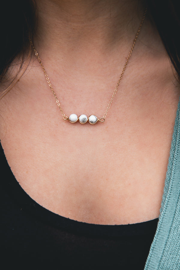 Dainty Marble Detail Necklace - Barefoot Dreamer