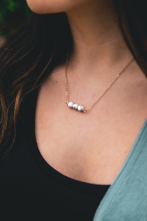 Dainty Marble Detail Necklace - Barefoot Dreamer