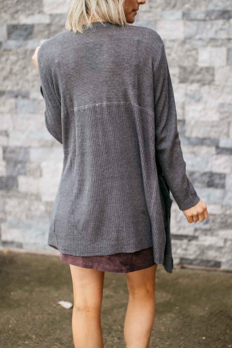 Willow Ribbed Knit Cardigan - Grey - Barefoot Dreamer