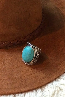 Lucia Turquoise Adjustable Statement Ring - Barefoot Dreamer