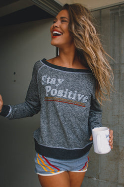 Stay Positive Graphic Sweatshirt - Barefoot Dreamer