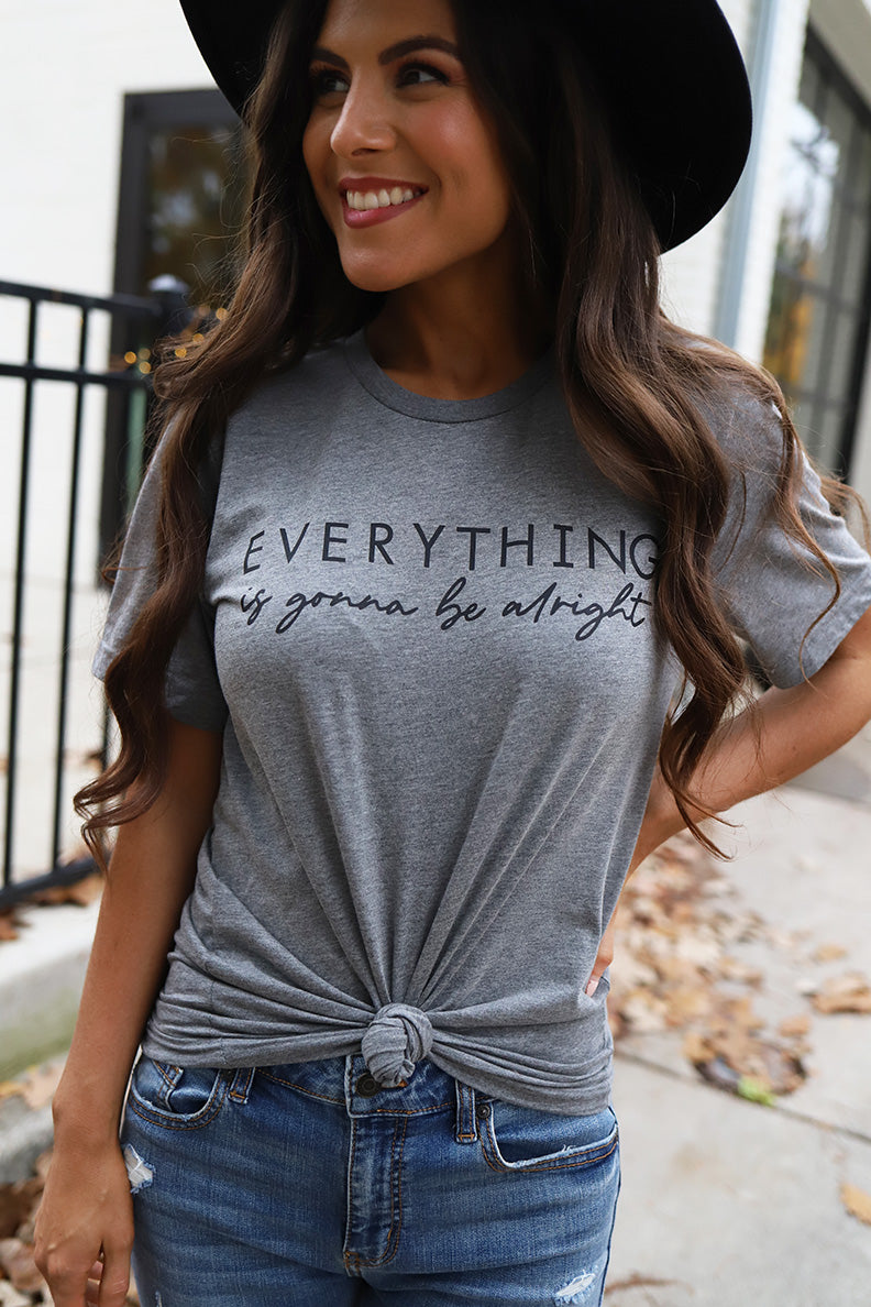 Everything Is Gunna Be Alright Graphic Tee - Grey