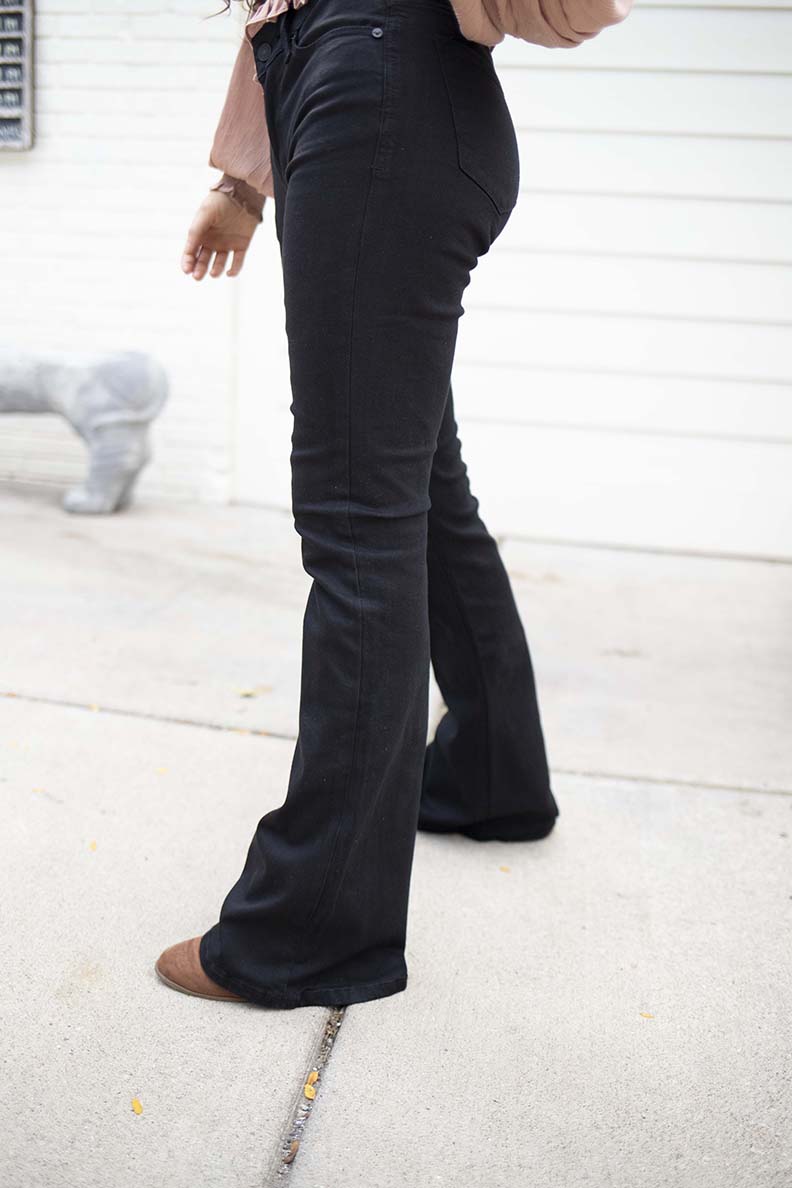 Wild For You Black Flare Jeans - Mid RIse - Barefoot Dreamer