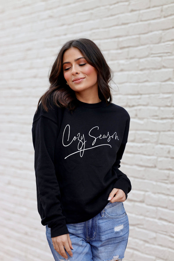 Cozy Season Sweatshirt- Black