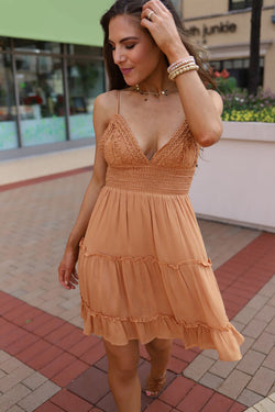 Laylah Crochet Lace Dress - Ginger - Barefoot Dreamer