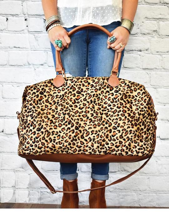 Adriene Leopard Weekender Bag - Brown - Barefoot Dreamer