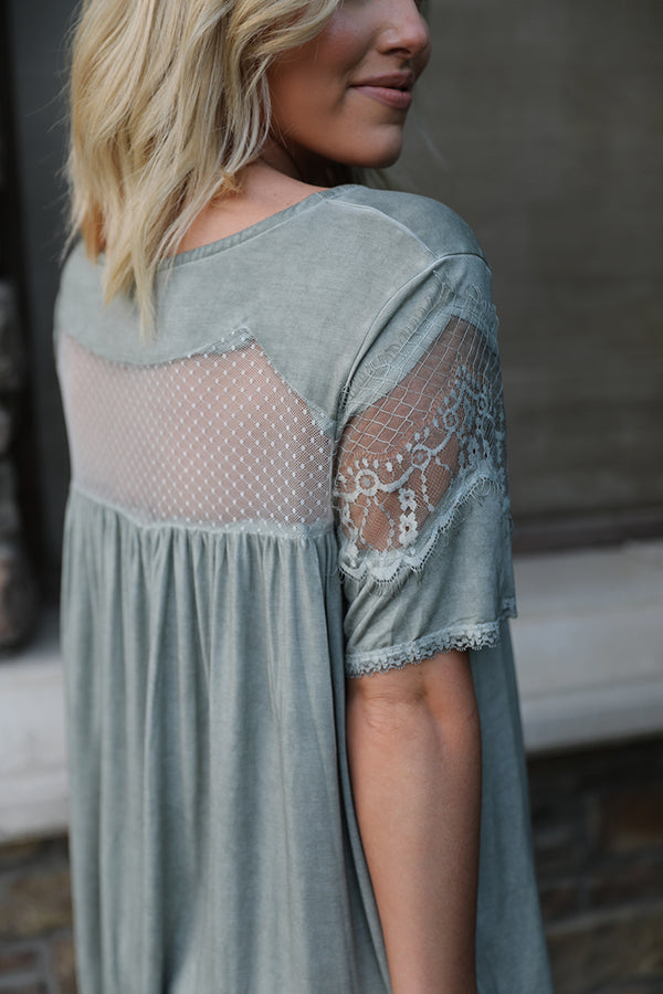 Ryleigh Mesh Lace Top - Olive - Barefoot Dreamer