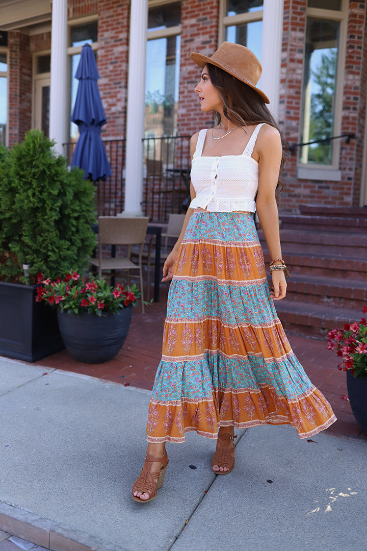 Free Your Mind Boho Maxi Skirt - Barefoot Dreamer