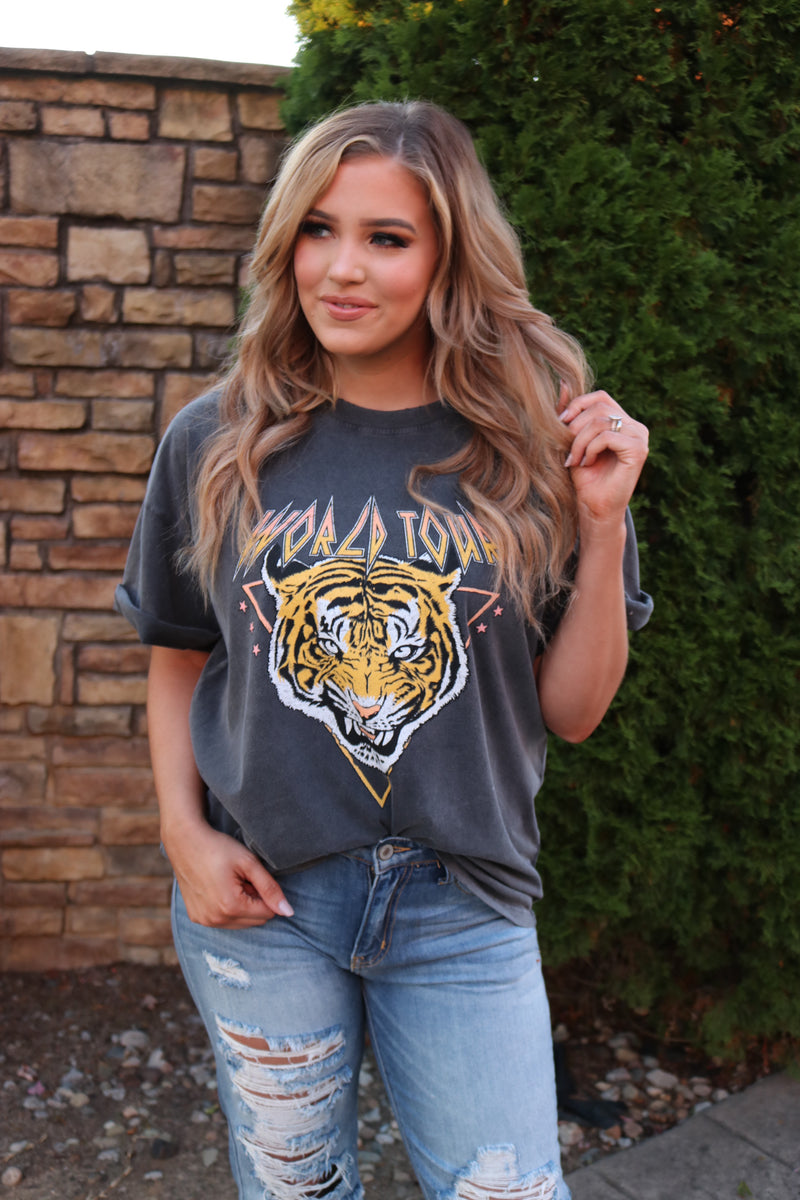 World Tour Tiger Mineral Wash Graphic Tee