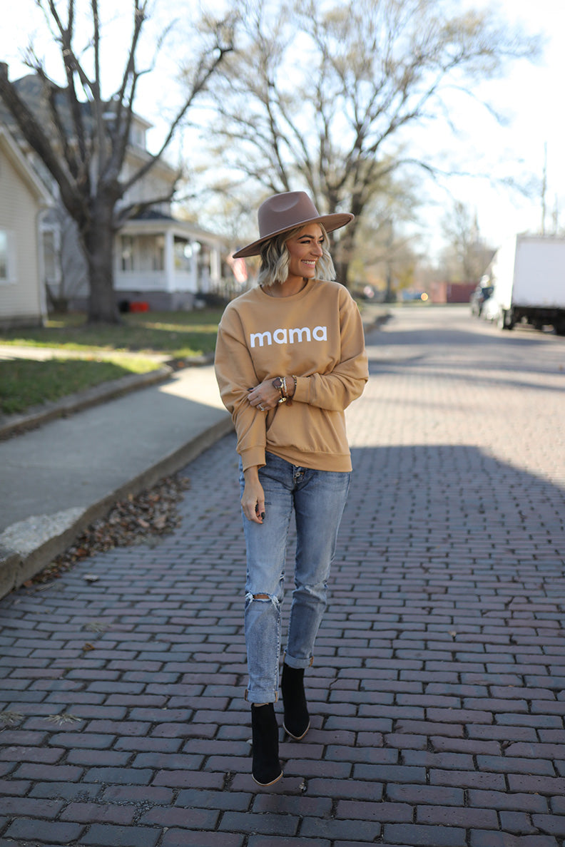 Mama Graphic Sweatshirt -Mustard