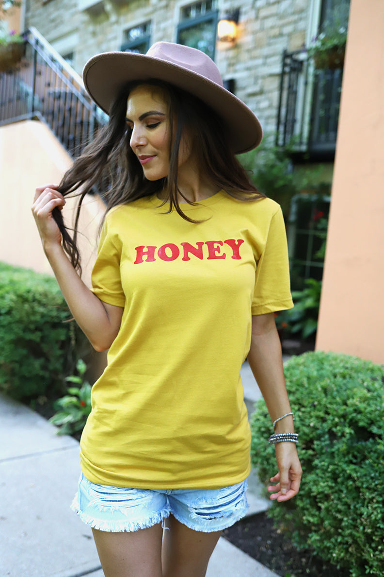 Honey Graphic Tee - Yellow