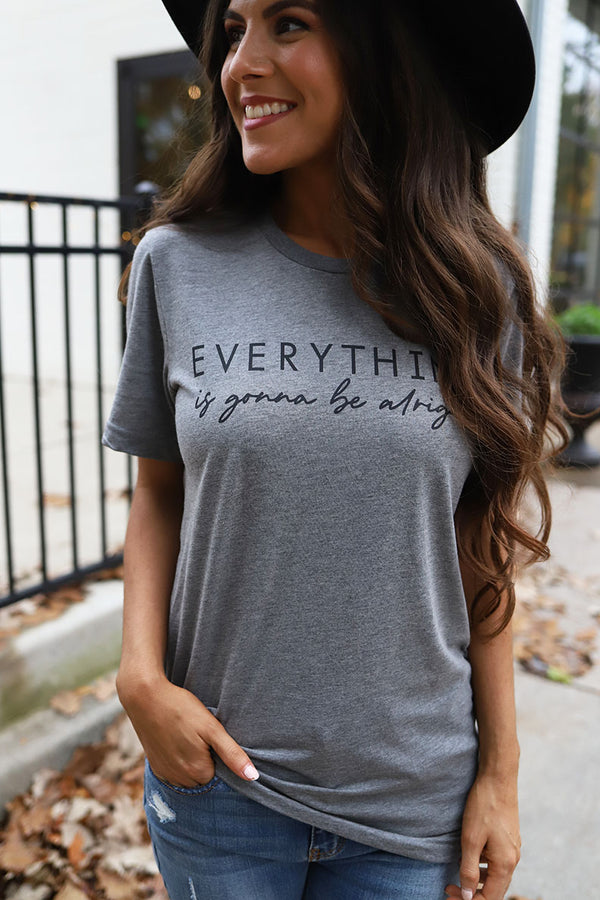 Everything Is Gunna Be Alright Graphic Tee - Grey