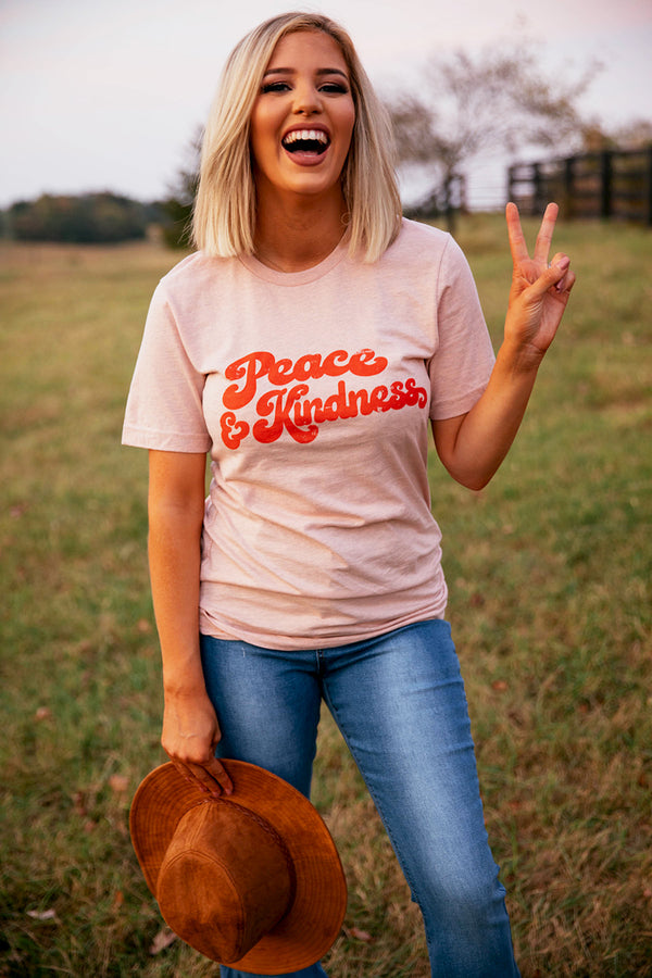 Peace and Kindness Graphic Tee - Curvy - Barefoot Dreamer