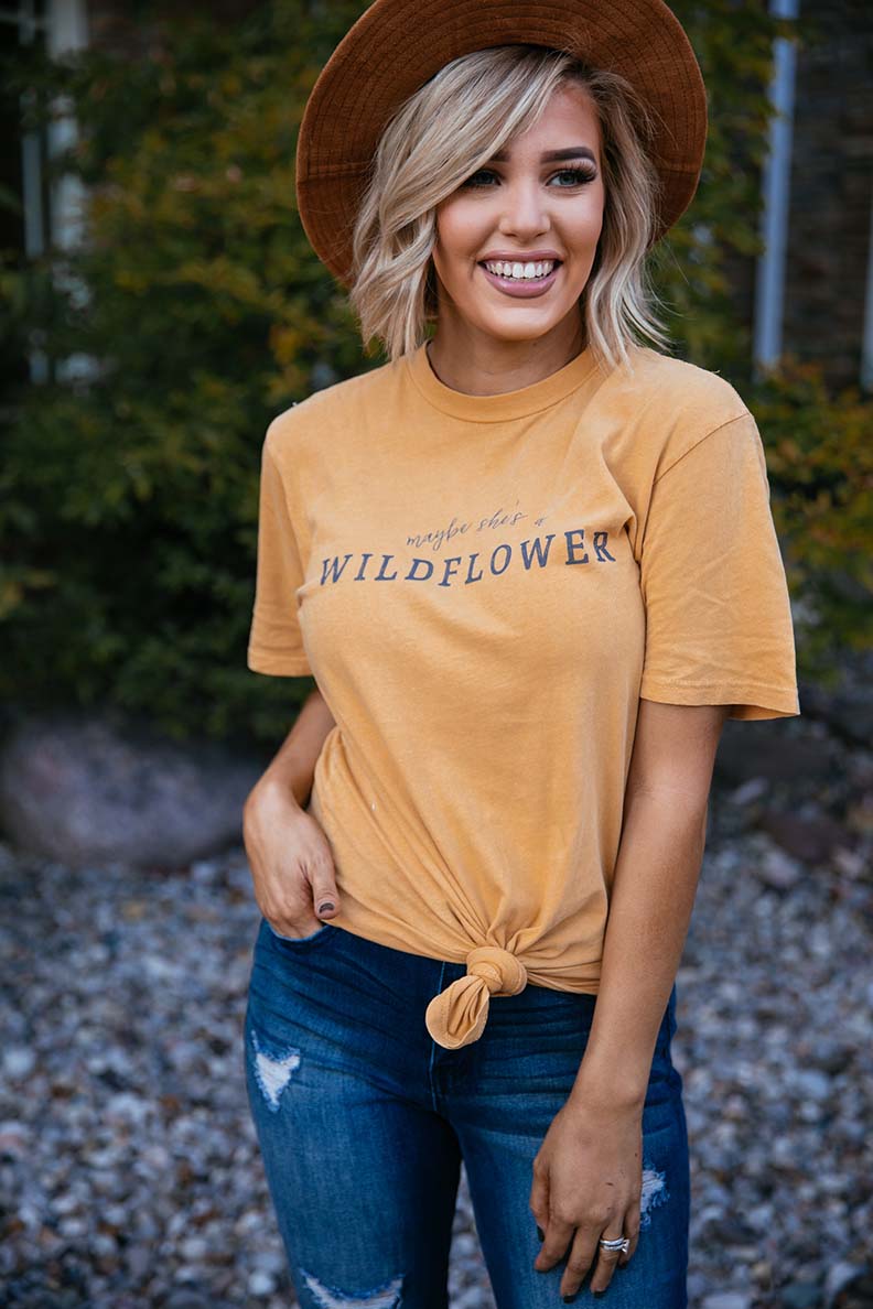 Maybe She's a Wildflower Graphic Tee - Barefoot Dreamer