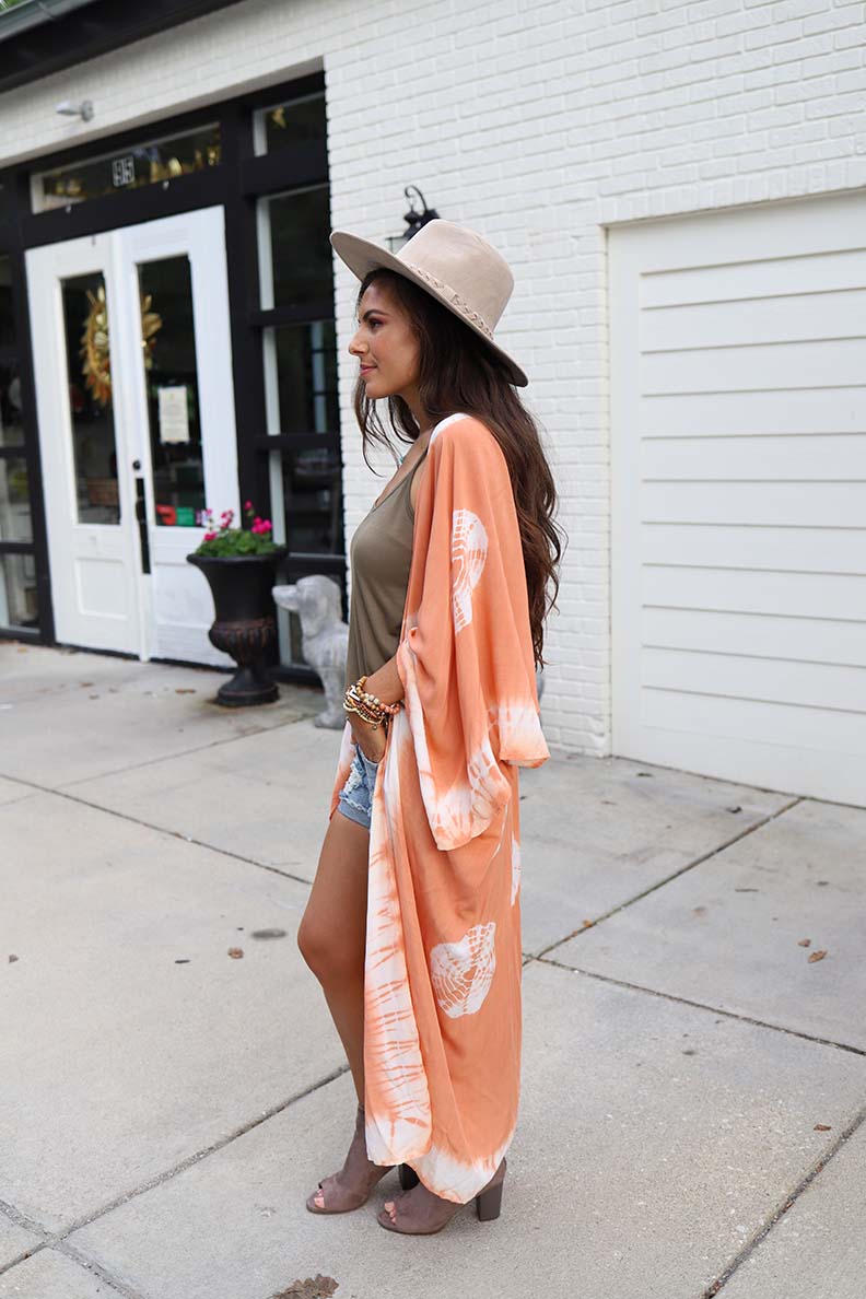 Moondance Tie Dye Kimono Duster - Clay