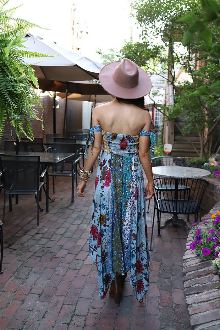 Gypsy Heart Mixed Floral Patterned Boho Maxi Dress Wild Dreamer Gypsy Heart Mixed Floral Patterned Boho Maxi Dress Wild Dreamer