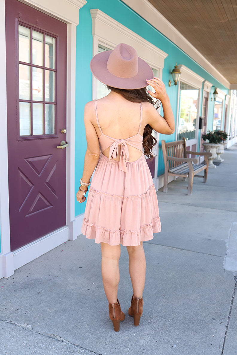 Laylah Crochet Lace Dress - Dusty Rose - Barefoot Dreamer