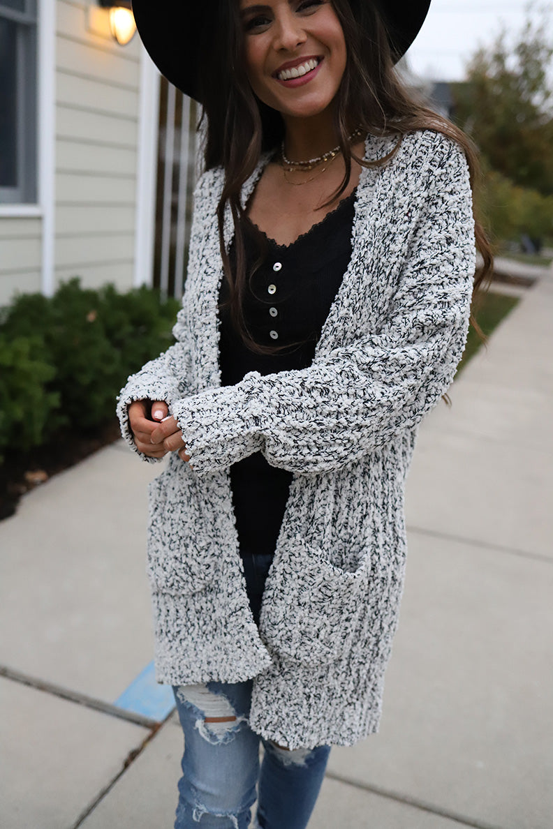 Ladies Popcorn Knit Cardigan Sweaters | Boho Inspired