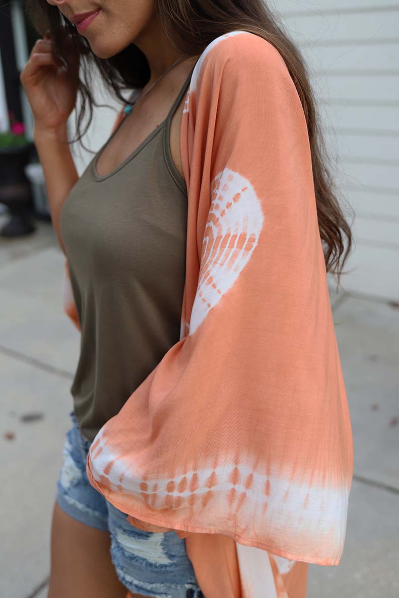 Moondance Tie Dye Kimono Duster - Clay